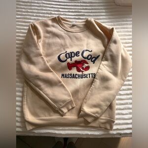 Cape Cod Massachusetts Crewneck Sweatshirt - Beige with Red Lobster